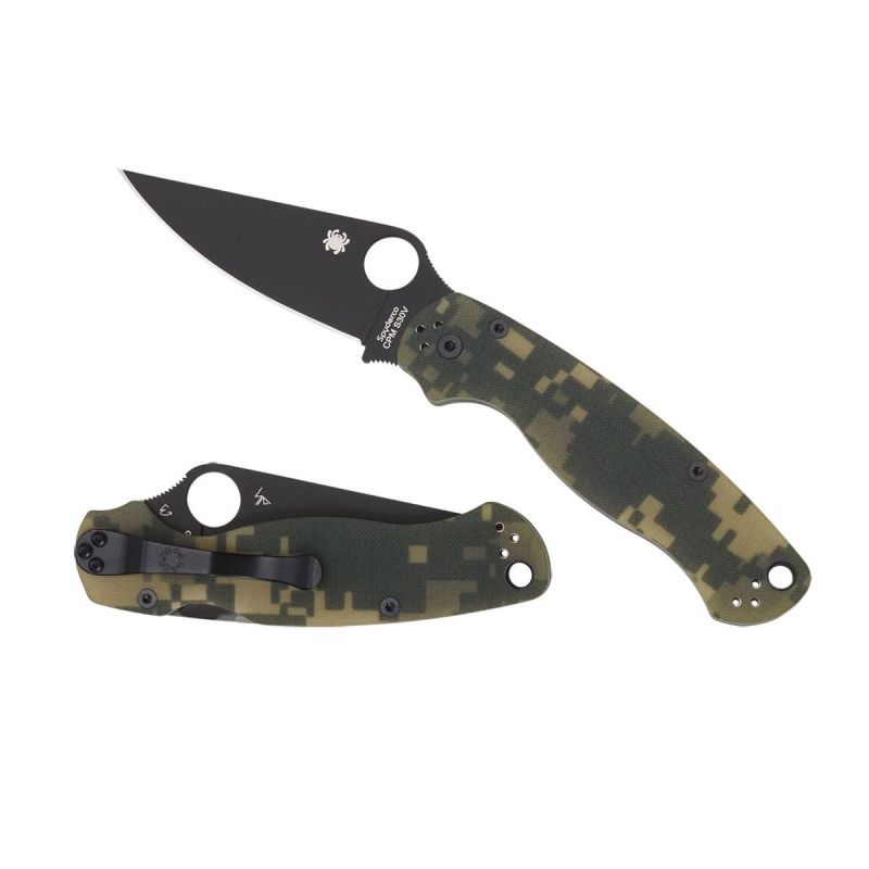 Spyderco Para Military 2 G-10 Digital CAMO Black Blade Plain C81GPCMOBK2