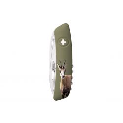 Swiza D05 Hunting Chamois Olive, couteau suisse fabriqué en Suisse