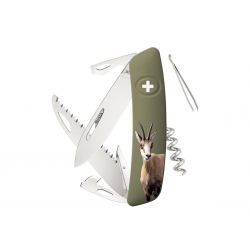 Swiza D05 Hunting Chamois Olive, couteau suisse fabriqué en Suisse