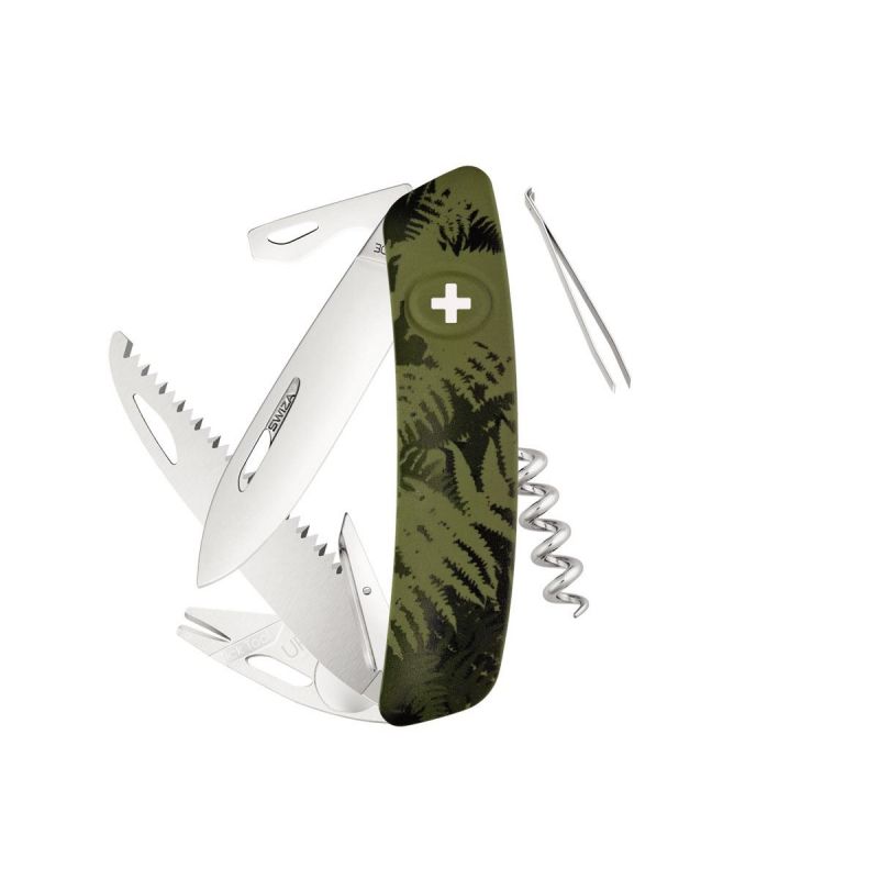 Swiza TT05 Tick Tool Olive Fern, Swiss army knife made in Swiss