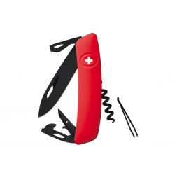 Swiza D03 All Black Red, couteau suisse fabriqué en Suisse