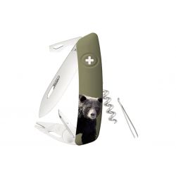 Swiza TT03 Tick Tool Wildlife Bear Olive, Swiss army knife made in Swiss