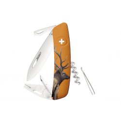 Swiza TT03 Tick Tool Wildlife Deer Orange, couteau suisse fabriqué en Suisse