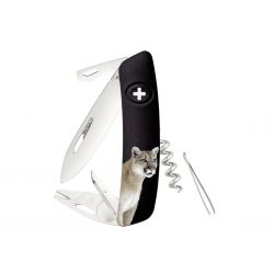 Swiza TT03 Tick Tool Wildlife Puma Noir, couteau suisse fabriqué en Suisse