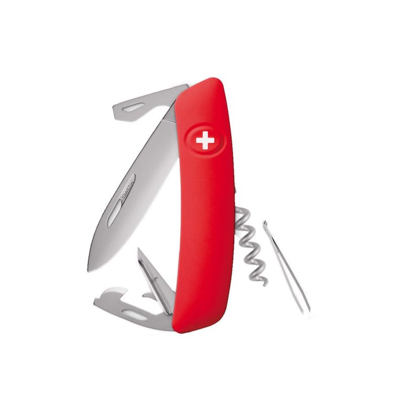 Swiza D03 AllMatt Red, Coltellino Svizzero made in Swiss