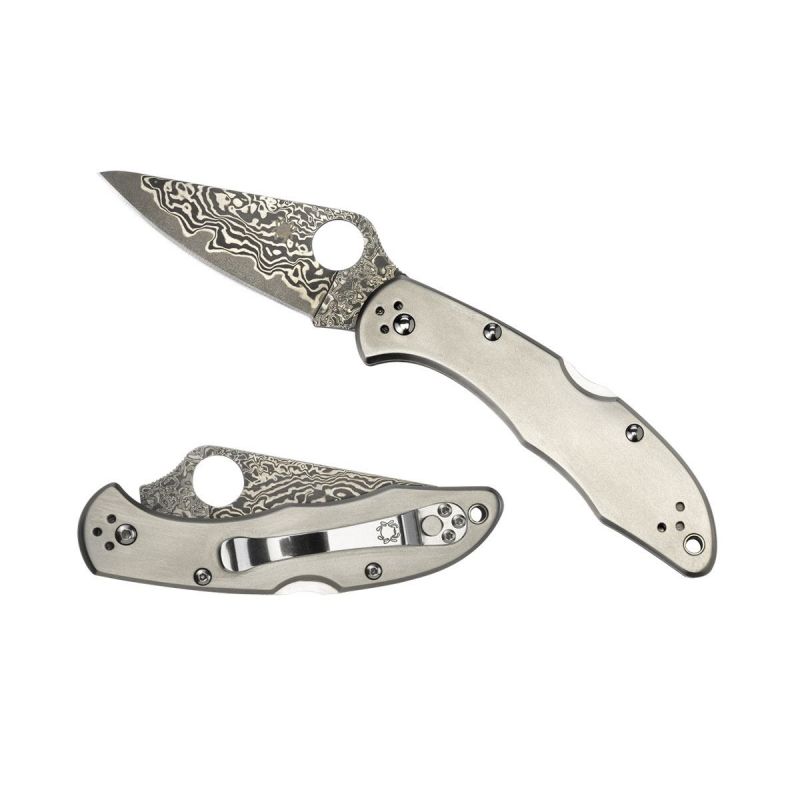 Spyderco Delica 4 Titanium / Damascus C11TIPD