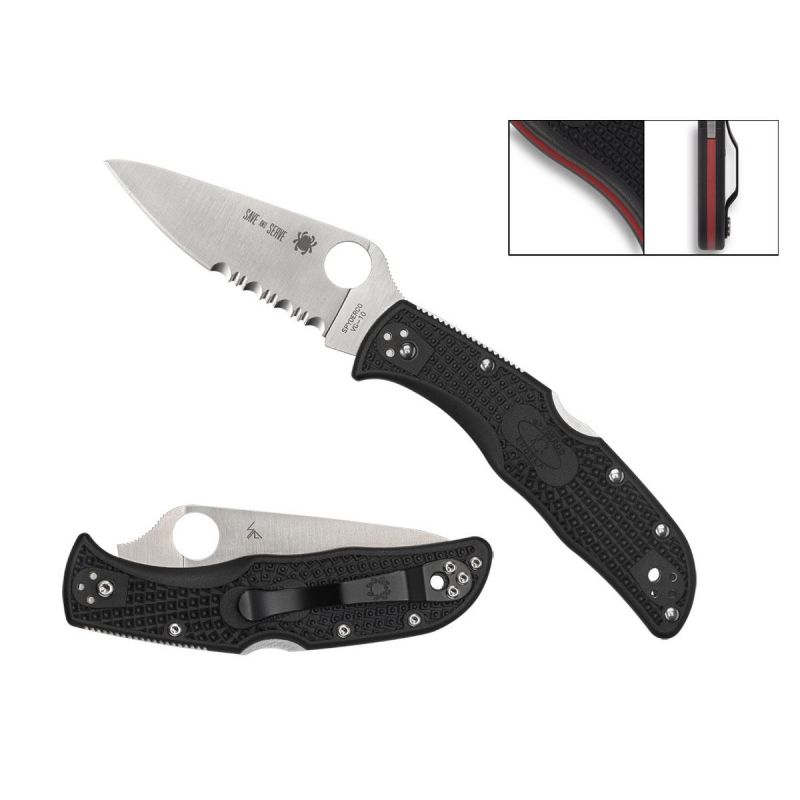 Spyderco Endela Thin Red Line Combo C243FPSBKRD