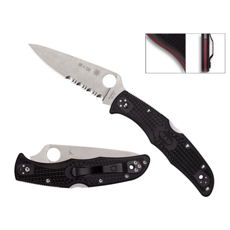 Spyderco Endura 4 Thin Red Line Combo C10FPSBKRD