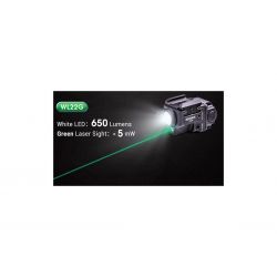 Nextorch WL22G, Gunlight W / Laser Vert Rechargeable 650 Lumens LED