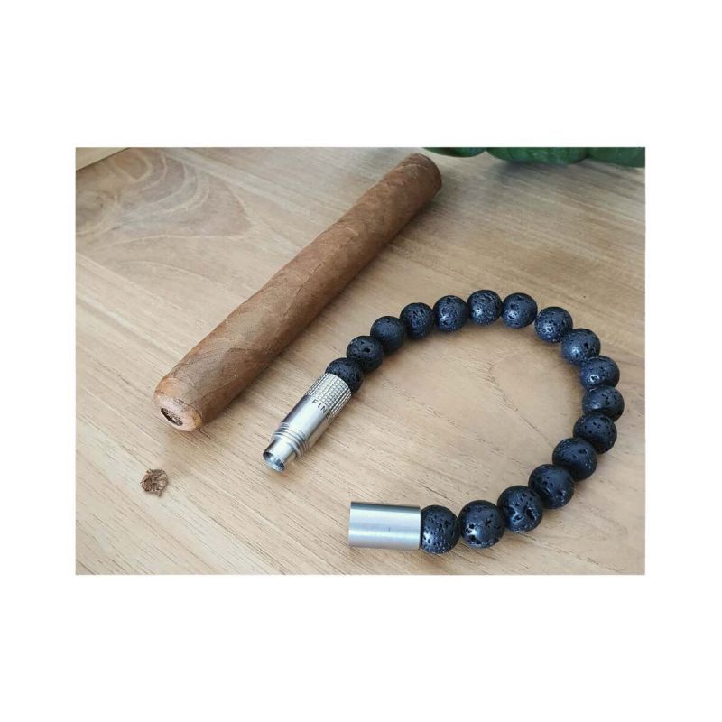 Les Fines Lames Edelstahl Zigarrenschneider Armband, Farbe Lava - Größe S
