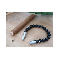 Les Fines Lames Punch Stainless Steel Bracelet in Onyx color - Size S