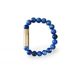 Les Fines Lames Punch Brass Bracelet in Sodalite color - Size M