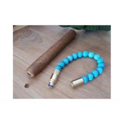 Les Fines Lames Punch Brass Bracelet in Turquoise color - Size S