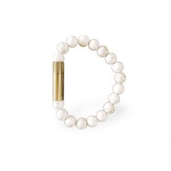 Les Fines Lames Punch Brass Bracelet in White Magnesite color - Size M