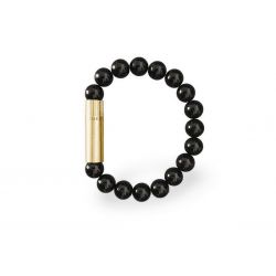 Les Fines Lames Punch Brass Bracelet in Onyx color - Size L