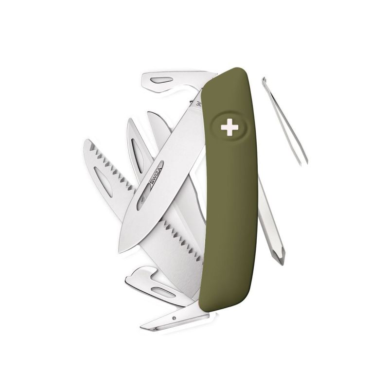 Swiza D10 Olive, Multifunctional Swiss Army Knife