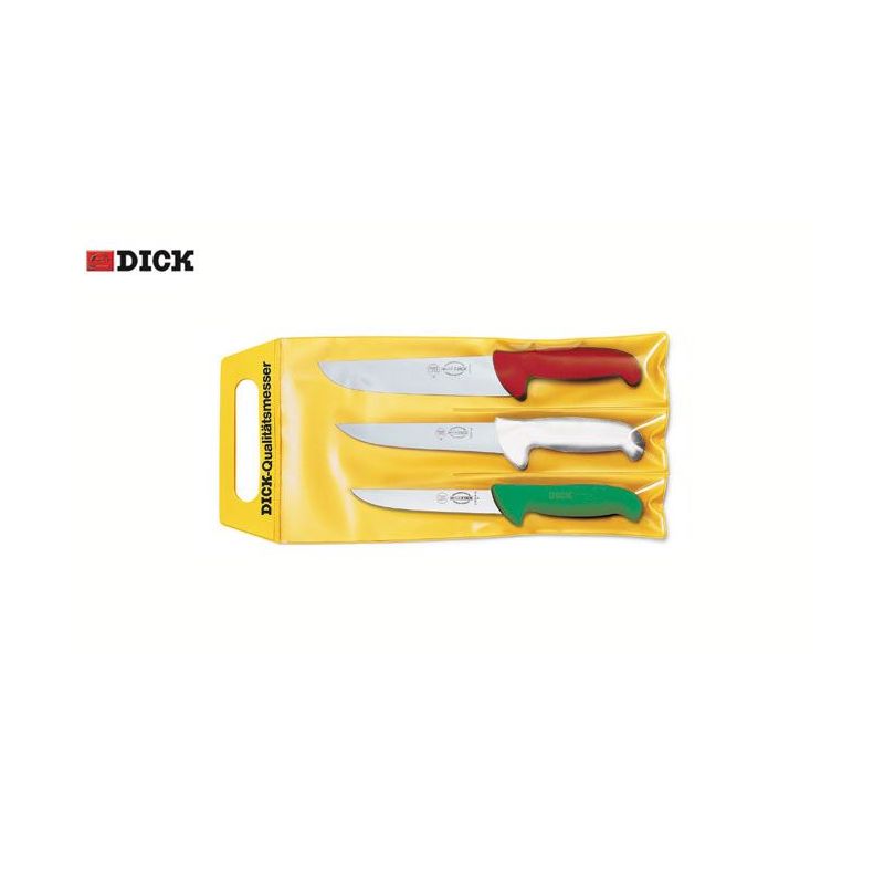 Professional butcher knife set. Dick ErgoGrip tricolor line