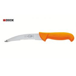 Nóż do patroszenia ErgoGrip Professional Dick 15 cm, częściowo ząbkowany, pomarańczowa rączka