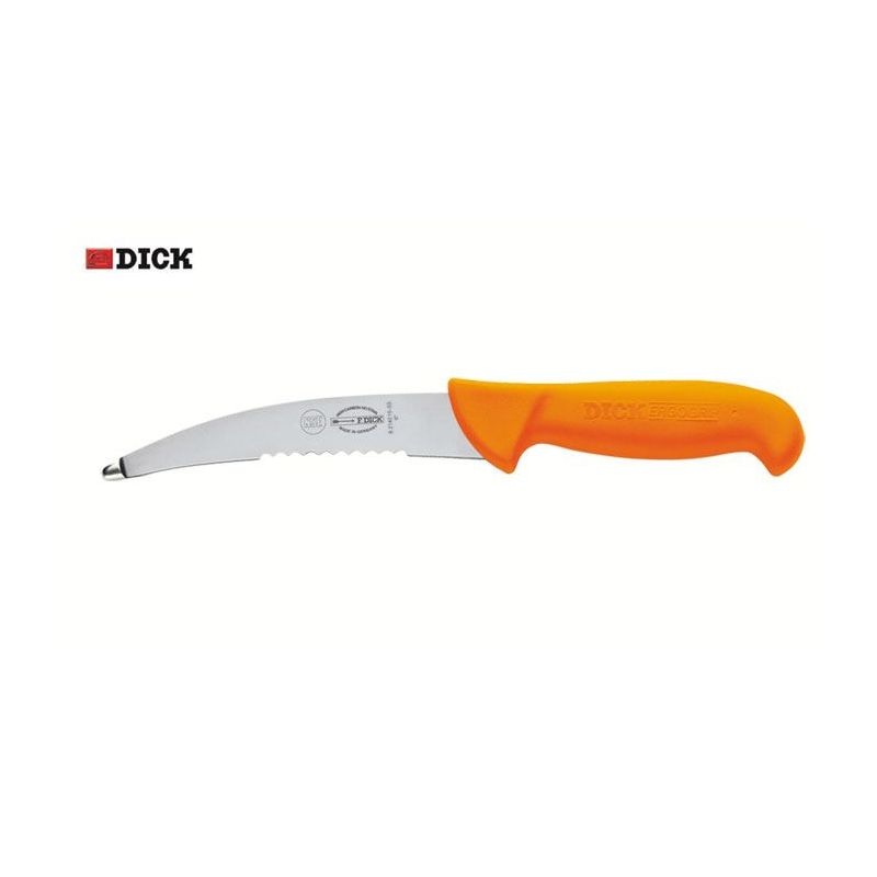 Nóż do patroszenia ErgoGrip Professional Dick 15 cm, częściowo ząbkowany, pomarańczowa rączka
