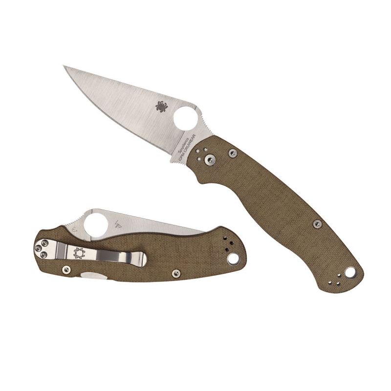 Spyderco Para Military 2 Cru-Wear Micarta Plain C81MPCW2