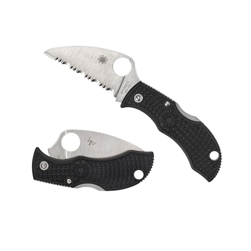 Spyderco Manbug Frn Black Wharncliffe Serrated MBKWS