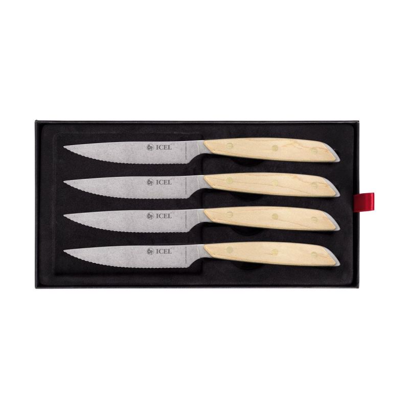 ICEL - Set coltelli da bistecca 4 pz, manico in Acero
