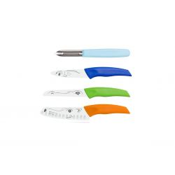 ICEL - Children's knife set 4 pcs, with roller shutter