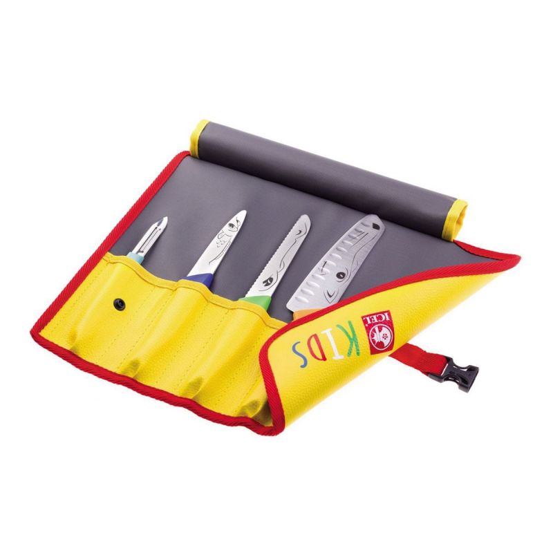 ICEL - Children's knife set 4 pcs, with roller shutter