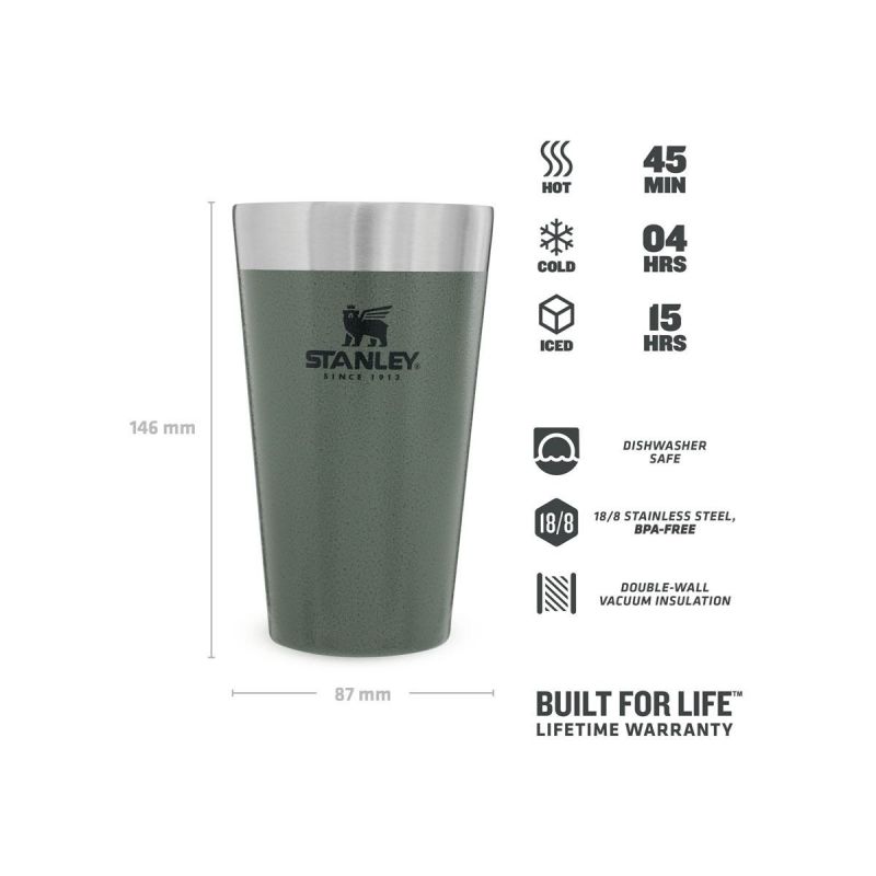 Stanley Adventure Stacking Beer Pint 16oz/470ml Hammertone Green