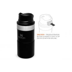 Stanley Thermal Bottle, Classic Trigger-Action Travel Mug 8.5oz / 250ml Matte Black Pebble