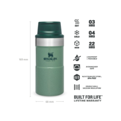 Stanley Thermoflasche, Classic Trigger-Action Travel Mug 8.5oz / 250ml Hammertone Green