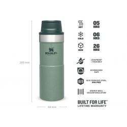 Stanley Thermoflasche, Classic Trigger-Action Travel Mug 12oz / 350ml Hammertone Green