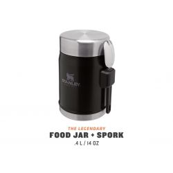 Stanley Food Jar, Classic Legendary Food Jar + Spork 14oz / 400ml Matte Black Pebble