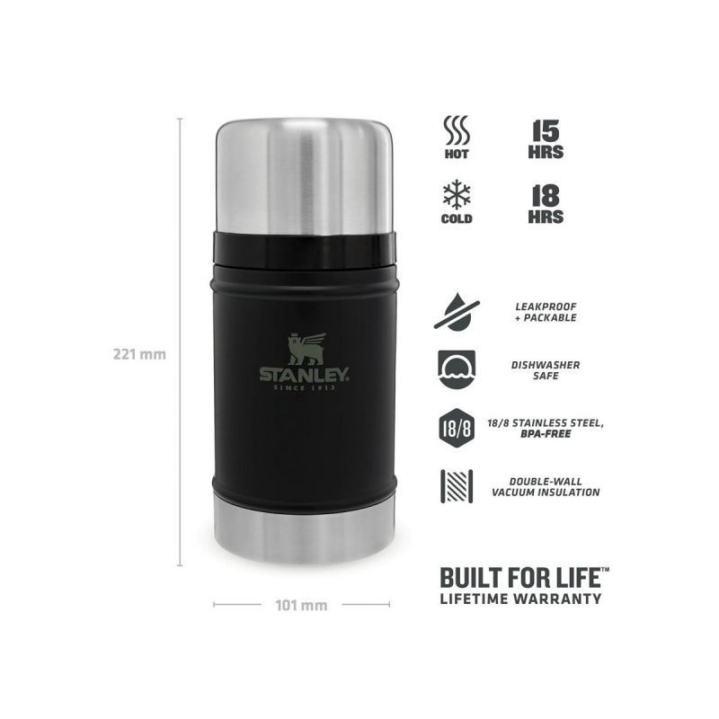 Barattolo per alimenti Stanley, Classic Legendary Food Jar 24oz /700ml Matte Black Pebble