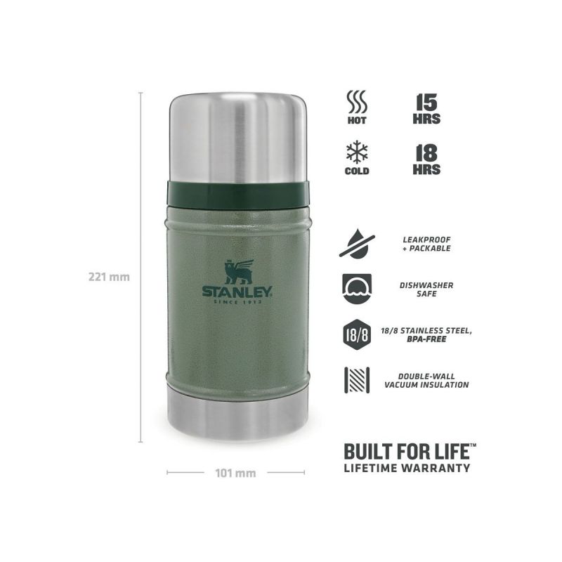 Stanley PMI The Legendary Classic Thermos Lunch box 700 ml - Hammertone  Green