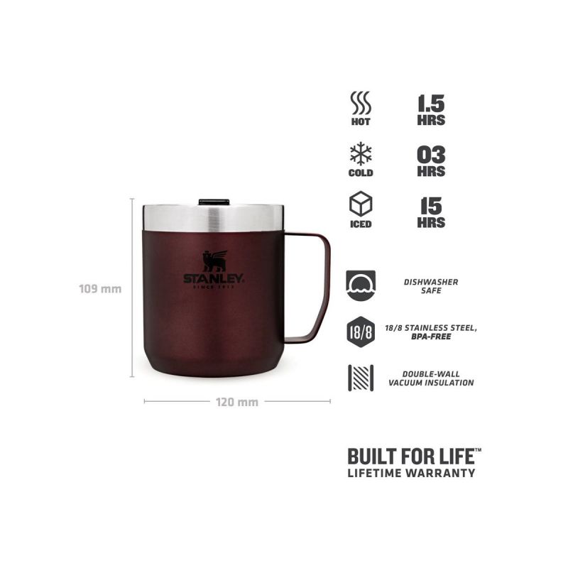 Tazza da campeggio Stanley, Classic Legendary Camp Mug 12oz /350ml Wine