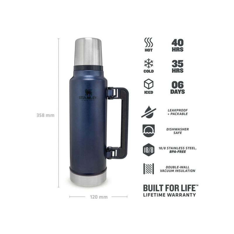 Stanley The Legendary Classic Bottle - Matte Black - 1.5qt / 1.4L