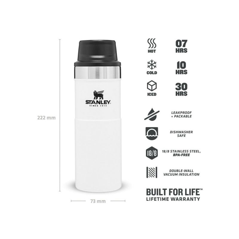Thermal Bottle Stanley, Classic Trigger-Action Travel Mug 16oz / 470ml Polar