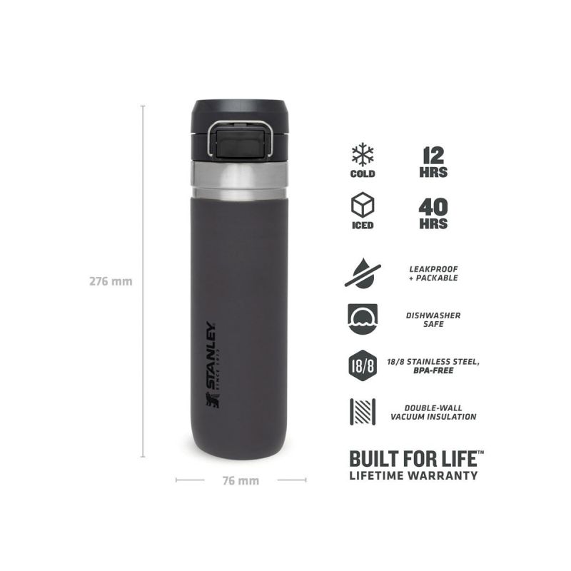 Thermal bottle Stanley, Go Quick Flip Water Bottle 24oz / 700ml Charcoal