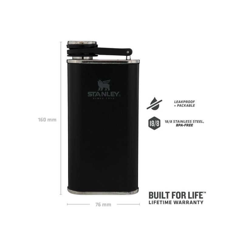 Stanley Classic Easy Fill Wide Mouth Stainless Steel Flask, 8 oz