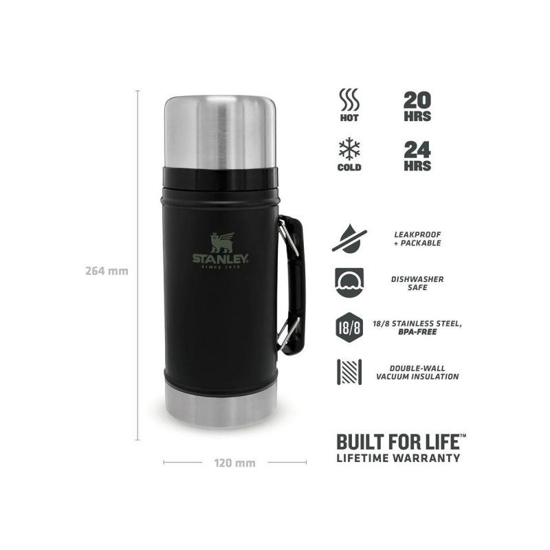 Barattolo per alimenti Stanley, Classic Legendary Food Jar 1.0qt /940ml  Matte Black Pebble