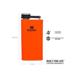 Taschenflasche, Stanley Classic Easy-Fill Wide Mouth Flask 8oz / 230ml Blaze Orange