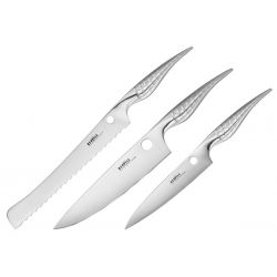 Samura Reptile Ensemble de 3 couteaux de cuisine (couteau à pain - couteau de chef - couteau à filet)
