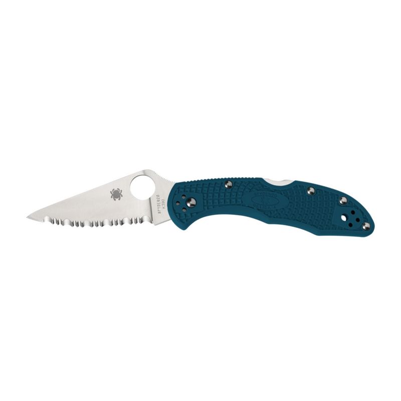 Spyderco Delica 4 Frn Blue K390 Serrated C11FSK390