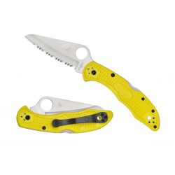 Spyderco Salt 2 C88SYL2, Yellow diving knife, Serrated blade, Folding diving knives, diving knife.