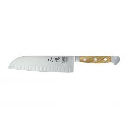 Gude Alpha Ulivo, couteau Santoku avec alvéoles de 18 cm
