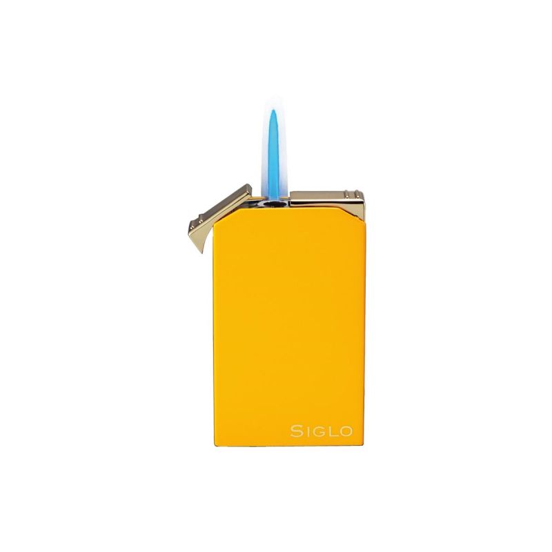 Siglo brand cigar lighter, Twin Flame Lighter Checkers Yellow