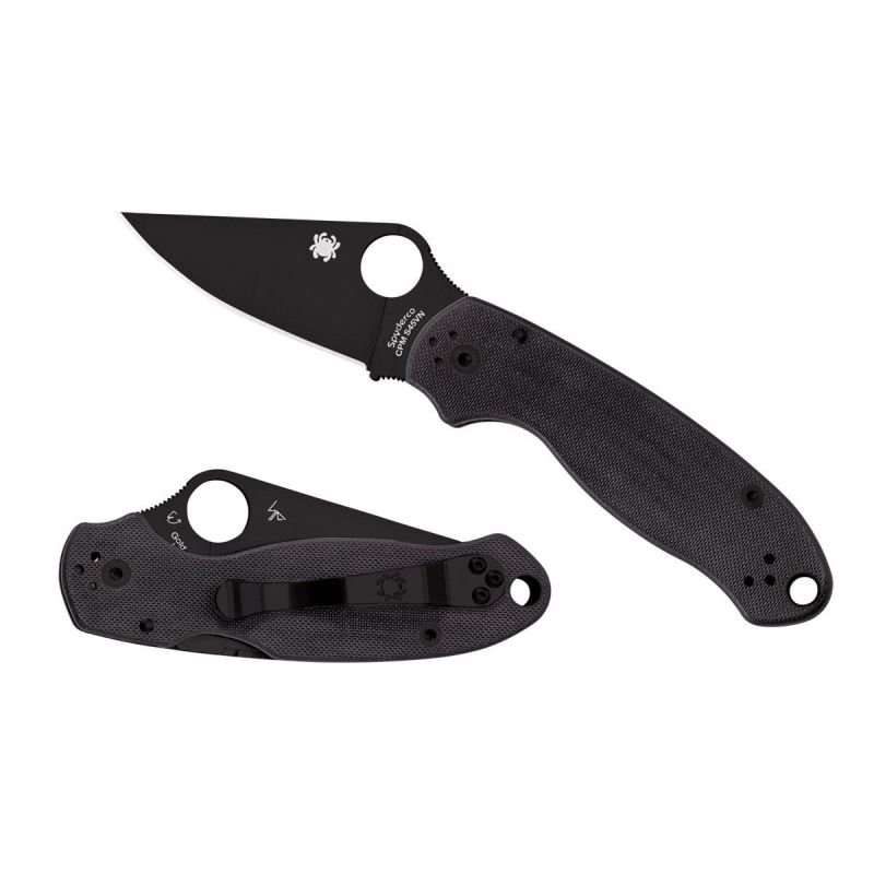 Spyderco Para 3 G-10 Black Black Blade Plain C223GPBK