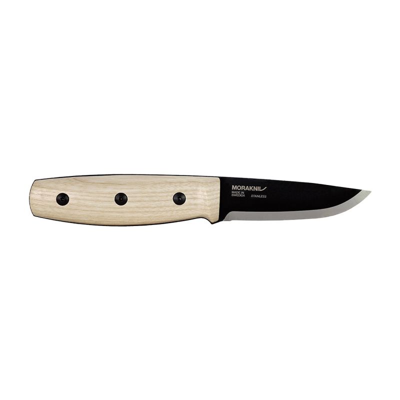 Morakniv Finn 14083 Ash Wood, Black Blade, bushcraft knife