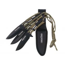 Cold Steel Knife set 9" With Paracord / With Sheath 3pcs TH-44KVD3PK